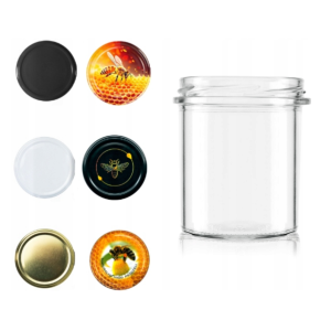 6x 350ml Słoik szklany na miód mięso pasztet Słoiki szklane na świeczki zakrętka do wyboru